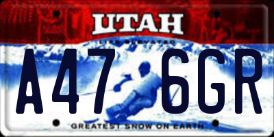 UT license plate A476GR
