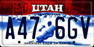 UT license plate A476GV