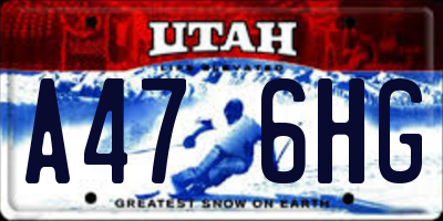 UT license plate A476HG