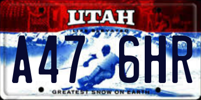 UT license plate A476HR