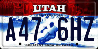 UT license plate A476HZ