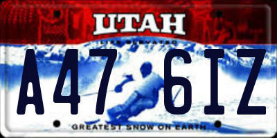 UT license plate A476IZ
