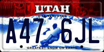 UT license plate A476JL
