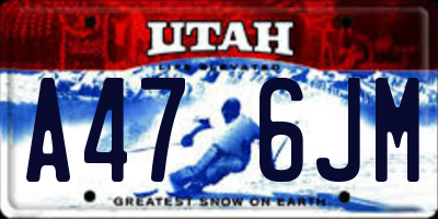 UT license plate A476JM