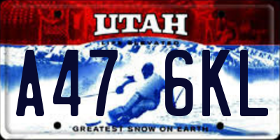 UT license plate A476KL