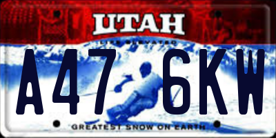 UT license plate A476KW