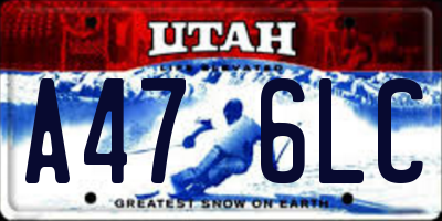UT license plate A476LC