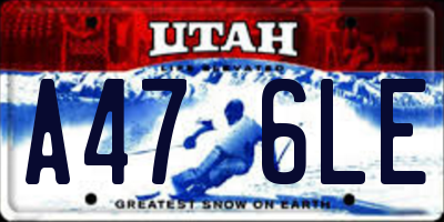 UT license plate A476LE