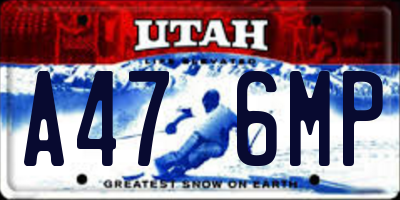 UT license plate A476MP
