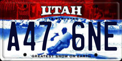 UT license plate A476NE