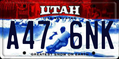 UT license plate A476NK