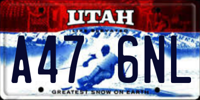 UT license plate A476NL