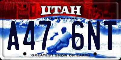 UT license plate A476NT
