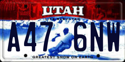UT license plate A476NW