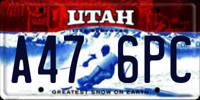 UT license plate A476PC