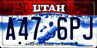 UT license plate A476PJ