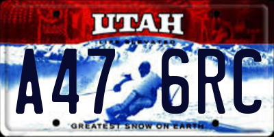 UT license plate A476RC