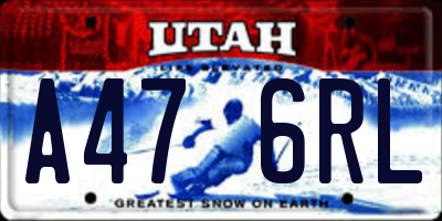 UT license plate A476RL