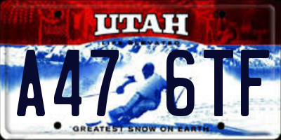 UT license plate A476TF