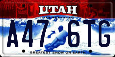 UT license plate A476TG
