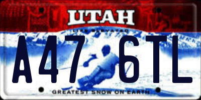 UT license plate A476TL