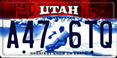 UT license plate A476TQ