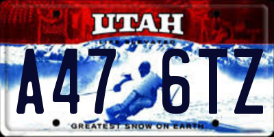 UT license plate A476TZ