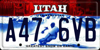 UT license plate A476VB