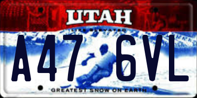 UT license plate A476VL