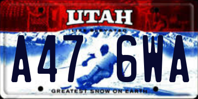 UT license plate A476WA