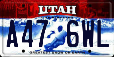 UT license plate A476WL