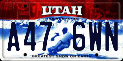 UT license plate A476WN