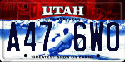UT license plate A476WO