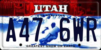 UT license plate A476WR