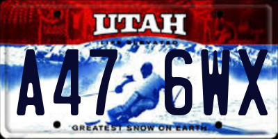 UT license plate A476WX