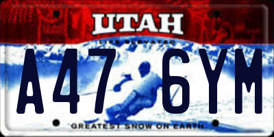 UT license plate A476YM