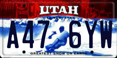 UT license plate A476YW
