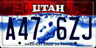 UT license plate A476ZJ