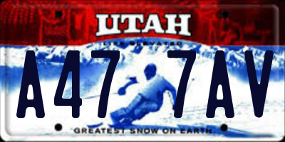 UT license plate A477AV