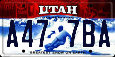UT license plate A477BA