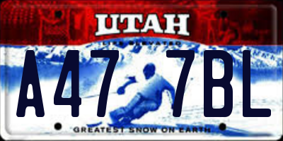 UT license plate A477BL