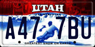 UT license plate A477BU