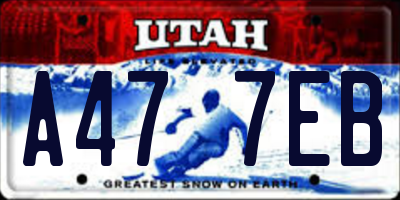UT license plate A477EB
