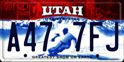 UT license plate A477FJ