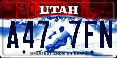 UT license plate A477FN