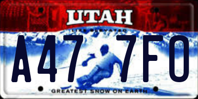 UT license plate A477FO
