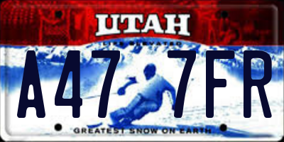 UT license plate A477FR