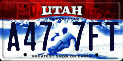 UT license plate A477FT
