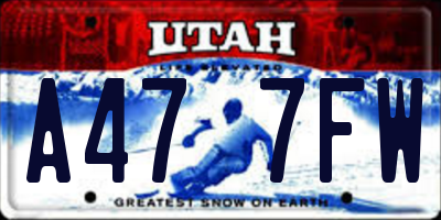 UT license plate A477FW