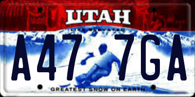 UT license plate A477GA